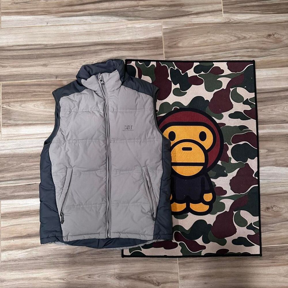 Gray Helly Hansen Vintage Mens Down Puffer Vest